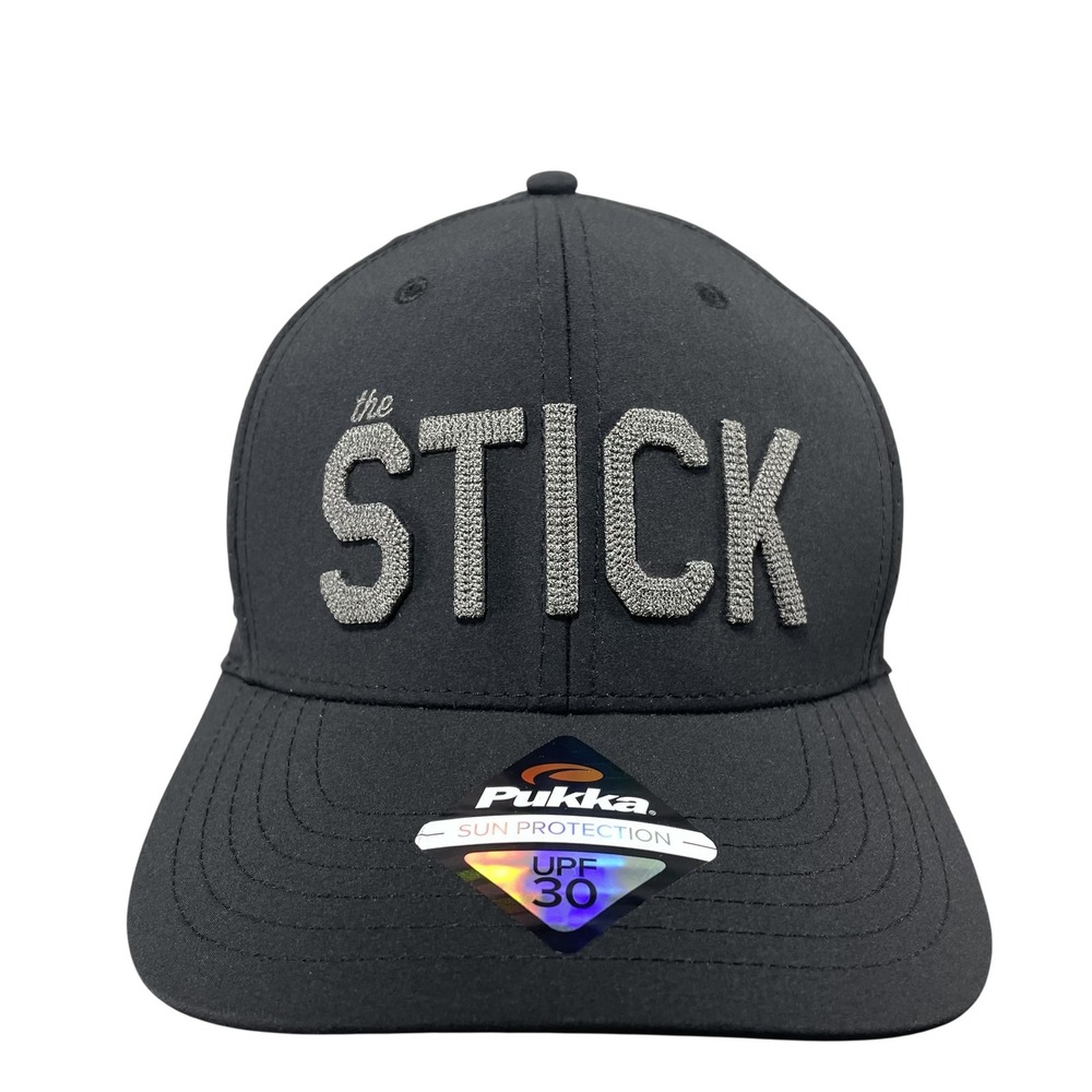 Pukka Hat Cap Snap Back One Size Mens Black The Stick UPF 30 Golf Outdoor